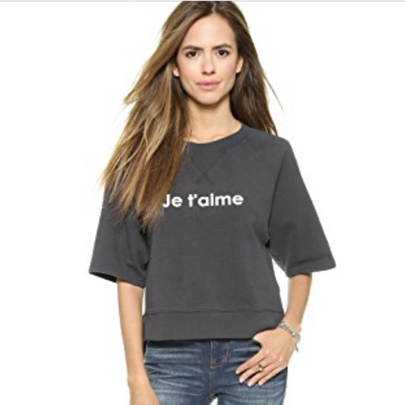 Madewell Tops - Madewell Sweater Short Sleeve Top Je T’Aime Grey
